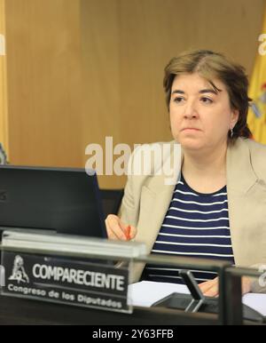 Madrid, 27/06/2024. Congrès des députés. Le président par intérim du conseil d'administration de la RTVE Corporation, Concepción Cascajosa, comparaît devant la Commission mixte de contrôle parlementaire de la RTVE Corporation et de ses sociétés. Photo : Jaime García. ARCHDC. Crédit : album / Archivo ABC / Jaime García Banque D'Images