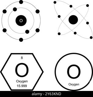 conception d'illustration d'icône d'oxygène de symbole périodique chimique Illustration de Vecteur