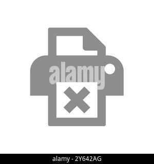 Imprimante d'ordinateur cassée. Erreur d'impression ou icône de vecteur de télécopieur. Illustration de Vecteur