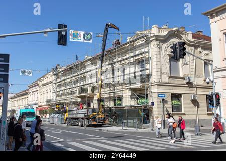 Vue de la rue principale (Glavna Ulica) à Zemun, Serbie Banque D'Images