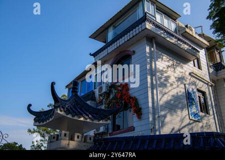 Jan 30, 2022, Xiamen, Chine : bâtiment dans l'île de Gulangyu, Chine fond Banque D'Images