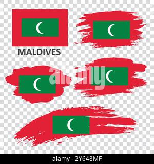 Ensemble de drapeaux vectoriels des Maldives Illustration de Vecteur