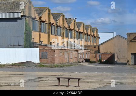 Bâtiment 64, hangar de Swann, partie de l'aérodrome HMS Daedalus. Septembre 2024. Banque D'Images