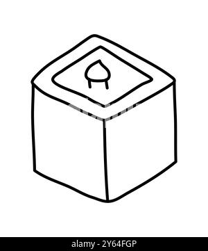 bougie de ligne dessinée à la main esthétique. Illustration plate de contour vectoriel coloré isolée sur fond. elément décoratif pour carte de voeux, bande Illustration de Vecteur