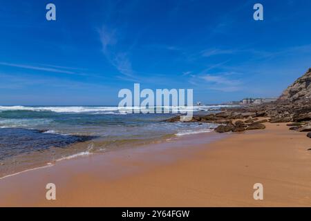 Plage de Praia do sul, Ericeira, Sintra, Côte de Lisbonne, Portugal Banque D'Images