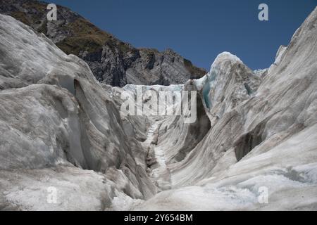 Images de paysages prises à l'intérieur du glacier Franz Josef. Banque D'Images