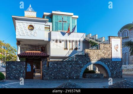 Maison commémorative mère Teresa dans la ville de Skopje, République de Macédoine du Nord Banque D'Images