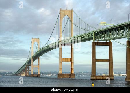 Le pont Newport Pell à Newport, Rhode Island Banque D'Images