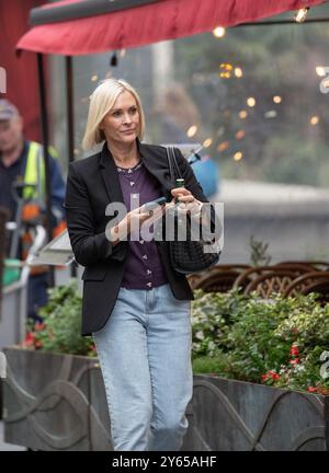 Londres, Royaume-Uni. 24 septembre 2024. Jenni Falconer est vu quitter Global Radio Credit : Richard Lincoln/Alamy Live News Banque D'Images