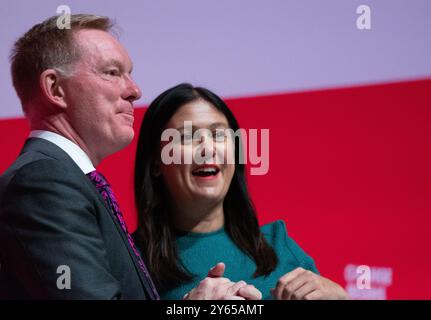 Liverpool, Royaume-Uni. 24 septembre 2024. Lisa Nandy, députée, secrétaire d'État à la culture, aux médias et aux sports, prononce un discours puis s'adresse à Sir Christopher Bryant, député de Rhondda et Ogmore Liverpool UK Credit : GaryRobertsphotography/Alamy Live News Banque D'Images