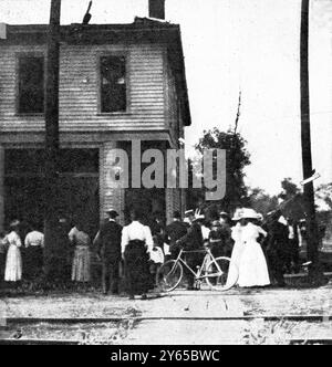 Lynch Law ; l'émeute raciale à Springfield , USA . - Où le premier homme a été pendu ; Bob Evans a plongé , qui a été brûlé . - 1908 Banque D'Images