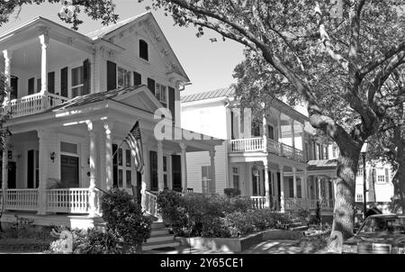 Maisons historiques sur Cabbage Row le long de Church Street, Charleston, Caroline du Sud, États-Unis. Banque D'Images