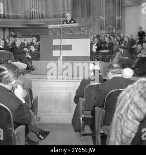 Réunion Europe unie à Bruxelles . Intervention de M. Winston Churchill lors de la réunion à Bruxelles . 27 février 1949 Banque D'Images