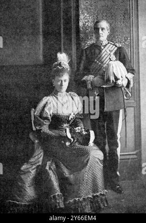 La duchesse d'York et le duc de Westminster lors du mariage de Lady Margaret Grosvenor avec le prince Adolphe de Teck à Eaton Hall Banque D'Images