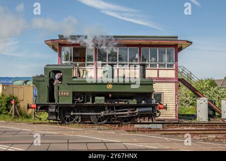 GWR '1366' 0-6-0 No. 1369 circule autour de Lydney sur le chemin de fer Dean Forest Banque D'Images