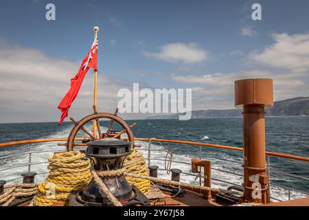 La poupe du Paddle Steamer « Waverley », Bristol Channel, Royaume-Uni Banque D'Images