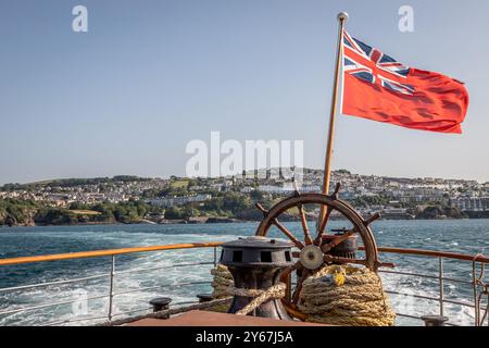 La poupe du Paddle Steamer « Waverley », Bristol Channel, Royaume-Uni Banque D'Images