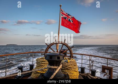 La poupe du Paddle Steamer « Waverley », Bristol Channel, Royaume-Uni Banque D'Images