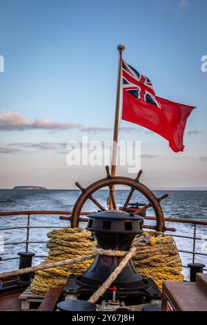 La poupe du Paddle Steamer « Waverley », Bristol Channel, Royaume-Uni Banque D'Images