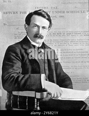 RT. L'honorable David Lloyd George, le nouveau chancelier de l'Échiquier. Avril 1908 Banque D'Images