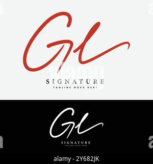 G, l, GL lettre initiale logo. Logo de signature manuscrite Alphabet GL Illustration de Vecteur