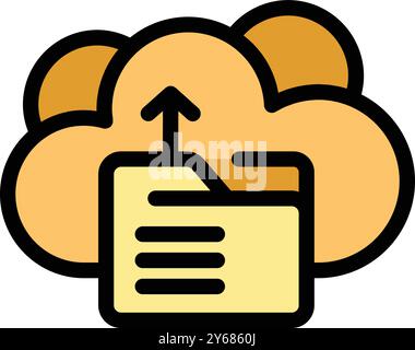 Cette icône représente un dossier en cours de téléchargement sur un stockage cloud, idéal pour les sites Web et les applications liés au cloud computing Illustration de Vecteur