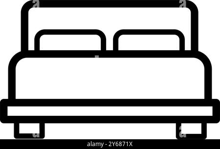 lit, nuitée, hôtel - icône vectorielle Illustration de Vecteur