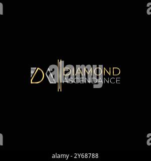 Modèle de conception du logo DA de lettre initiale. Lettre abstraite DA logo lié. Luxe d'ascension de diamant Illustration de Vecteur