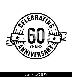 modèle de conception de logo de 60 ans. vecteur et illustration du 60e anniversaire. Illustration de Vecteur