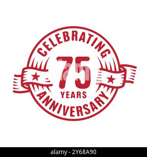 modèle de conception de logo de 75 ans. vecteur et illustration du 75e anniversaire. Illustration de Vecteur