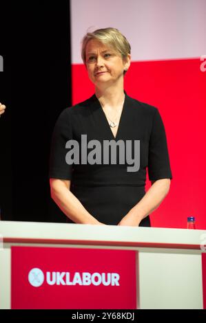 Liverpool, Royaume-Uni. 24 septembre 2024. Yvette Cooper, ministre de l'intérieur, prononce un discours à la Conférence du travail. (Terry Scott/SPP) crédit : photo de presse sportive SPP. /Alamy Live News Credit : SPP Sport Press photo. /Alamy Live News Banque D'Images