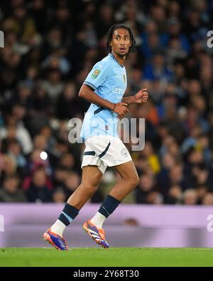 Kaden Braithwaite de Manchester City lors du match de troisième tour de la Carabao Cup au stade Etihad de Manchester. Date de la photo : mardi 24 septembre 2024. Banque D'Images