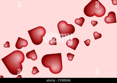 cœurs mignons dans différentes couleurs et formes Illustration de Vecteur