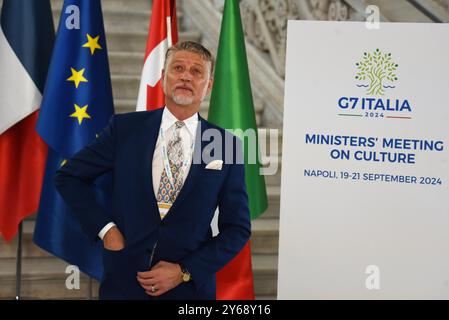 Naples, Campanie, Italie. 20 septembre 2024. G7 Italie 2024 Réunion des ministres de la culture, le ministre italien de la culture Alessandro Giuli. (Crédit image : © Pasquale Gargano/Pacific Press via ZUMA Press Wire) USAGE ÉDITORIAL SEULEMENT! Non destiné à UN USAGE commercial ! Banque D'Images