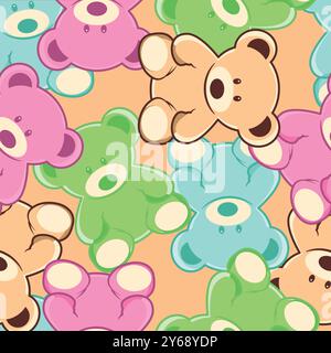 fond de motif ours en peluche Illustration de Vecteur