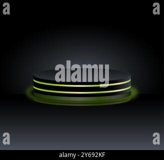 podium foncé avec fond noir dégradé Illustration de Vecteur