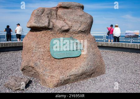 Panneau le plus à l'est au lieu historique national du phare de Cape Spear, à New John's, Terre-Neuve-et-Labrador, Canada Banque D'Images