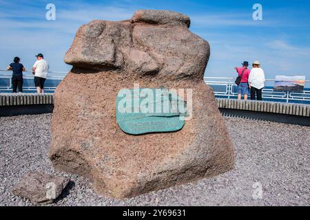 Panneau le plus à l'est au lieu historique national du phare de Cape Spear, à New John's, Terre-Neuve-et-Labrador, Canada Banque D'Images