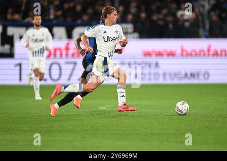 Paz Nico de Como Calcio lors du match de football italien Serie A entre IAtalanta BC et Calcio Como le 24 septembre 2024 au stade Gewiss de Bergame, Italie Banque D'Images