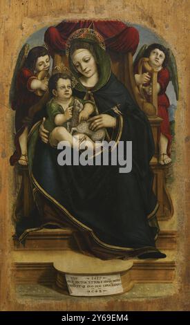 Francesco de Tatti (1470-1532) Peintre italien, actif à Varèse entre 1512 et 1527. Polyptyque de Bosto, 1517. Panneau représentant la Vierge et l'enfant. Huile sur panneau de bois. Pinacoteca Castello Sforzesco, Milan, Italie. Auteur : Francesco de Tatti (1470-1532). Peintre italien. Banque D'Images