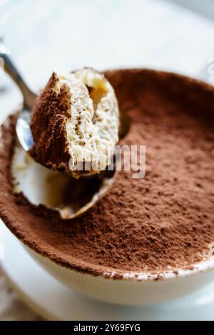 Nutella et mascarpone tiramisu, Sant Cugat del Vallès, (Vallès Occidental), Catalogne, Espagne. Banque D'Images