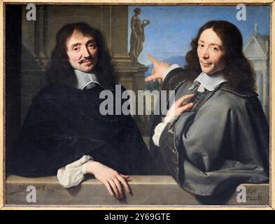 Portrait de deux hommes, 1656, Philippe de CHAMPAIGNE, Bruxelles (Belgique), 1602 - Paris, 1674, Musée du Louvre, Paris, France. Banque D'Images