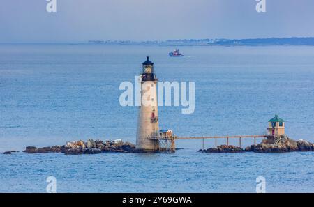 Phare de graves Rock, Boston, Massachusetts, États-Unis Banque D'Images