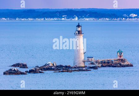 Phare de graves Rock, Boston, Massachusetts, États-Unis Banque D'Images