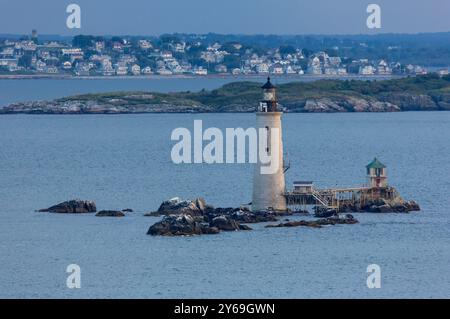 Phare de graves Rock, Boston, Massachusetts, États-Unis Banque D'Images