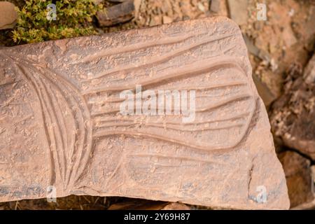 petroglyphe, gisement rocheux Aït Ouazik, Néolithique tardif, Maroc, Afrique. Banque D'Images