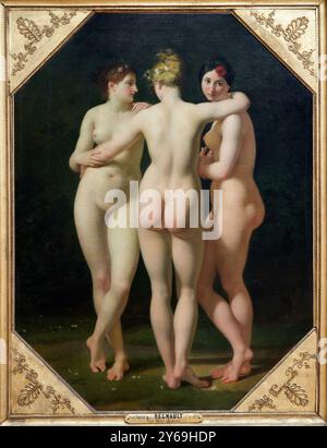 Les trois grâces, 1793-1794, huile sur toile, Jean-Baptiste REGNAULT, Paris, 1754 - 1829, Musée du Louvre, Paris, France. Banque D'Images