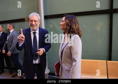 Madrid, 12/09/2024. Assemblée de Madrid. Première journée du débat sur l’état de la région avec l’intervention de la présidente de la CAM, Isabel Díaz Ayuso. Photo : Jaime García. ARCHDC. Crédit : album / Archivo ABC / Jaime García Banque D'Images