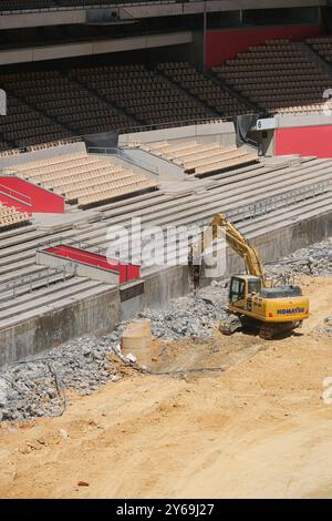 Séville, 14/08/2024. Travaux au stade la Cartuja pour augmenter la capacité. Photo : JM Serrano. Archsev. Crédit : album / Archivo ABC / Juan Manuel Serrano Becerra Banque D'Images