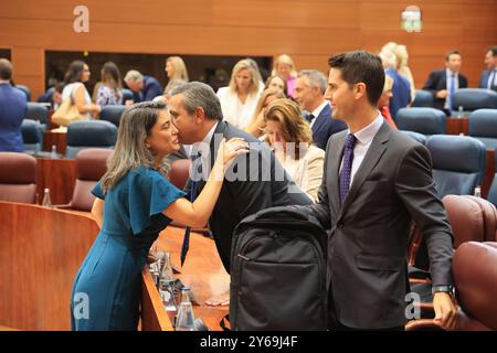 Madrid, 12/09/2024. Assemblée de Madrid. Première journée du débat sur l’état de la région avec l’intervention de la présidente de la CAM, Isabel Díaz Ayuso. Photo : Jaime García. ARCHDC. Crédit : album / Archivo ABC / Jaime García Banque D'Images
